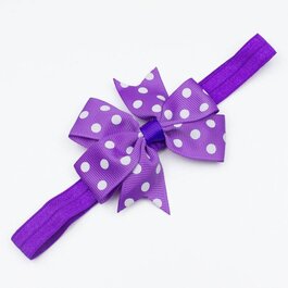 Haarbandje strik met stippen (paars)