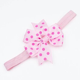 Haarbandje strik met stippen (roze)