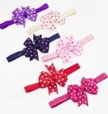 Baby haarbandje strik met stippen (roze)
