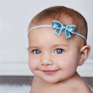 Baby haarbandje kleine strik blauw