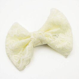 Haarspeldje met grote kanten strik (ivoor)