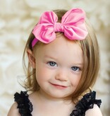 Baby haarbandje met chiffon strik (roze)