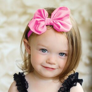 Baby haarbandje met chiffon strik (roze)