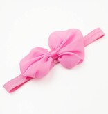 Baby haarbandje met chiffon strik (roze)