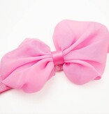 Baby haarbandje met chiffon strik (roze)