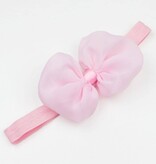 Baby haarbandje met chiffon strik (lichtroze)