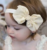 Baby haarbandje met chiffon strik (lichtroze)