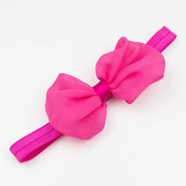 Haarbandje met chiffon strik (fuchsia)