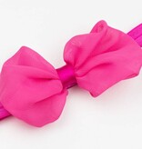 Baby haarbandje met chiffon strik (fuchsia)