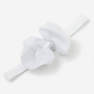 Baby haarbandje met chiffon strik (wit)