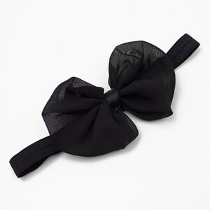 Baby haarbandje met chiffon strik (zwart)