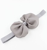 Baby haarbandje met chiffon strik (grijs)