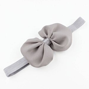 Baby haarbandje met chiffon strik (grijs)