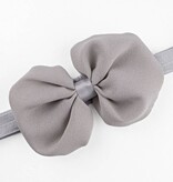 Baby haarbandje met chiffon strik (grijs)