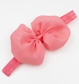 Baby haarbandje met chiffon strik (koraal)
