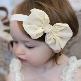 Haarbandje met chiffon strik (ivoor)