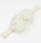 Baby haarbandje met chiffon strik (ivoor)