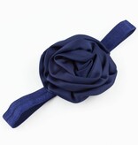 Baby haarbandje gerolde rozet (donkerblauw)