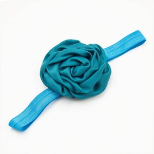 Baby haarbandje gerolde rozet (aqua-groen)