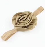 Baby haarbandje gerolde rozet (zand)
