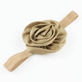 Haarbandje gerolde rozet (zand)