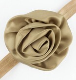 Baby haarbandje gerolde rozet (zand)