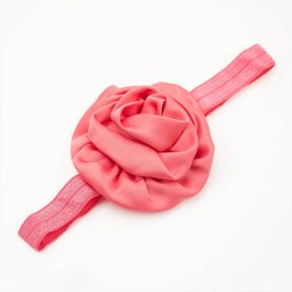 Haarbandje gerolde rozet (koraal)