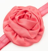 Baby haarbandje gerolde rozet (koraal)