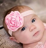 Baby haarbandje gerolde rozet (koraal)