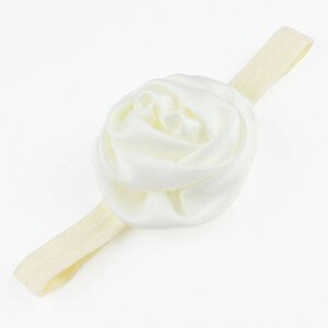 Baby haarbandje gerolde rozet (ivoor)