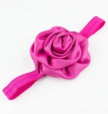 Baby haarbandje gerolde rozet (fuchsia)