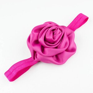 Baby haarbandje gerolde rozet (fuchsia)