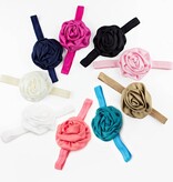 Baby haarbandje gerolde rozet (fuchsia)