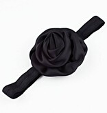 Baby haarbandje gerolde rozet (zwart)
