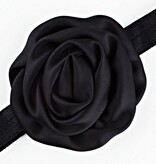 Baby haarbandje gerolde rozet (zwart)