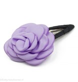 Baby haarspeldje met mooie satijnen roos (lila)