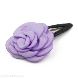 Haarspeldje met mooie satijnen roos (lila)