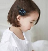 Baby haarspeldje met mooie satijnen roos (lila)