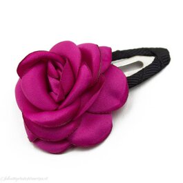 Haarspeldje met mooie satijnen roos (fuchsia)