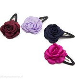Baby haarspeldje met mooie satijnen roos (fuchsia)