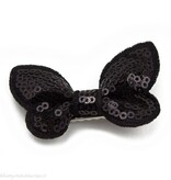 Baby haarspeldje met gltter vlinder (zwart)