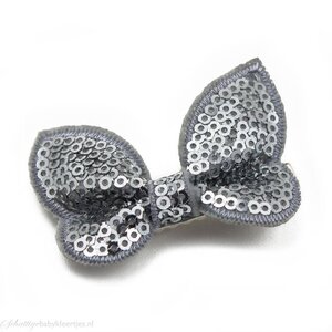 Baby haarspeldje met gltter vlinder (grijs)