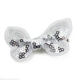 Baby haarspeldje met gltter vlinder (wit)