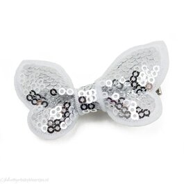 Haarspeldje met gltter vlinder (wit)