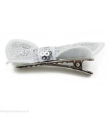Baby haarspeldje met gltter vlinder (wit)