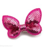 Baby haarspeldje met gltter vlinder (fuchsia)
