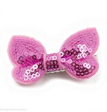 Baby haarspeldje met gltter vlinder (roze)