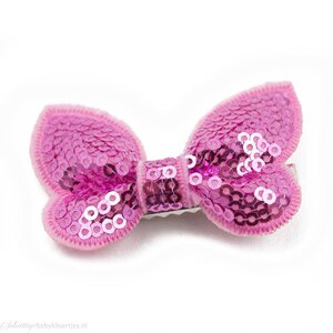 Baby haarspeldje met gltter vlinder (roze)