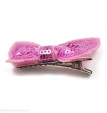 Baby haarspeldje met gltter vlinder (roze)