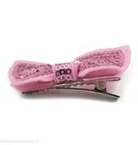 Baby haarspeldje met gltter vlinder (lichtroze)